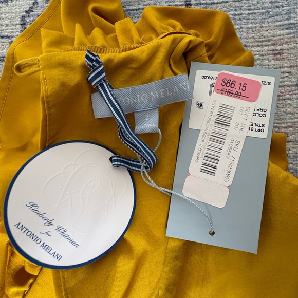 ANTONIO MELANI Mustard Maxi Dress NWT - Picture 7 of 8